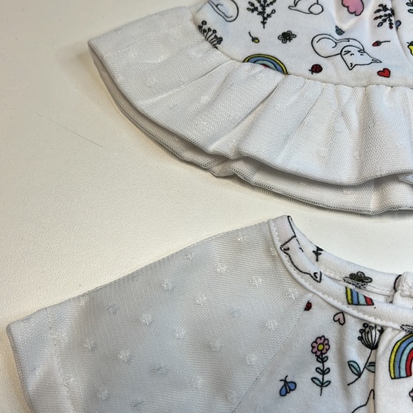 Starting Out 3PC Rainbow Doodle Set, Shirt, Bloomers, & Hat, Mesh Accents, NWT! - Picture 4 of 6